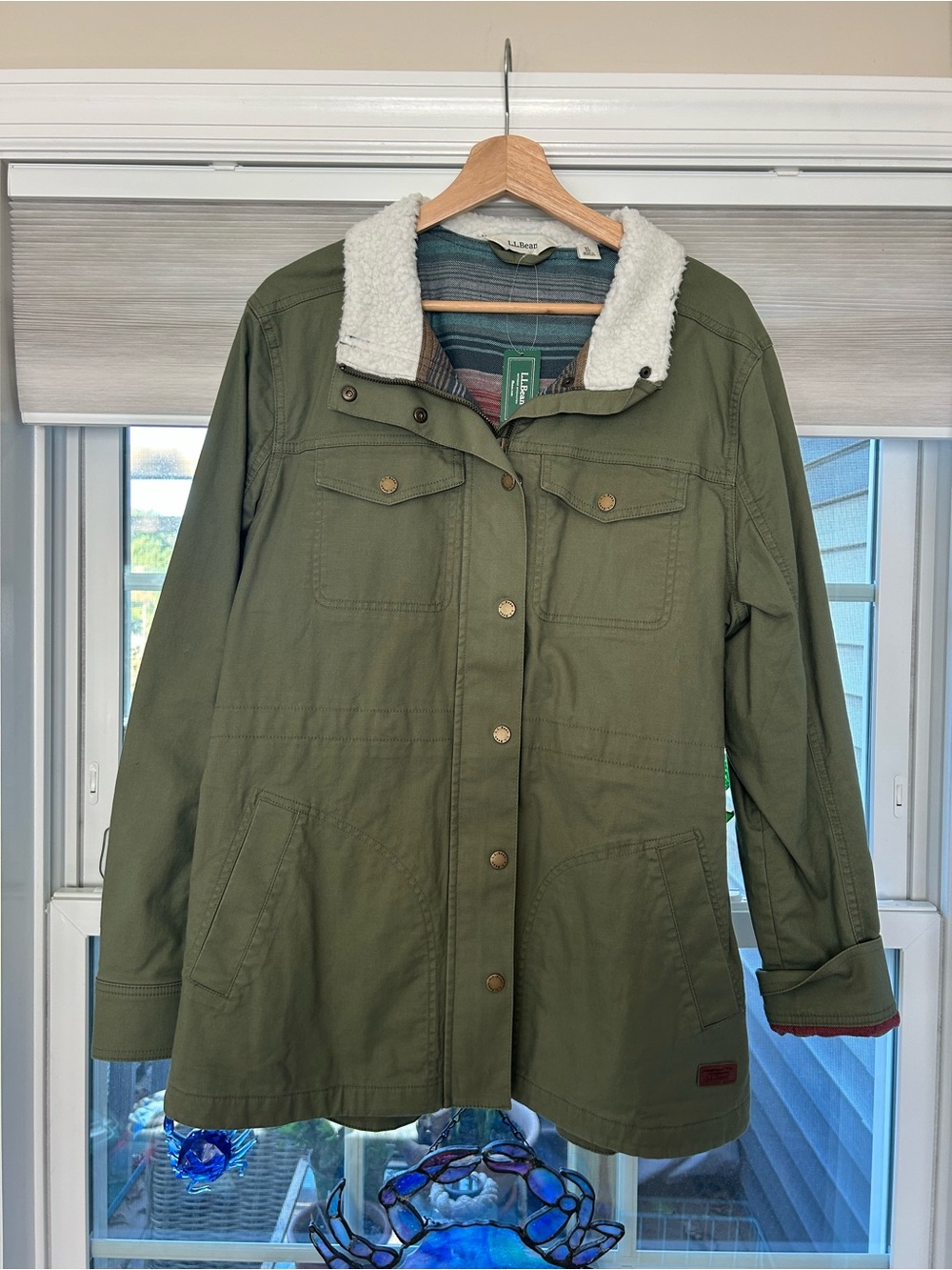 L.L. Bean Olive BeanFlex Lined Utility Jacket Chore Barn Coat NWT